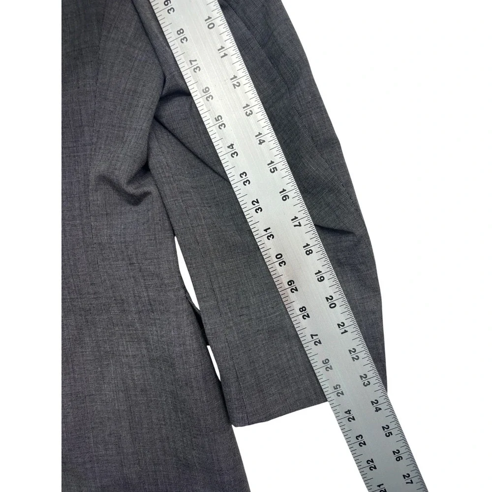 vtg 90s USA Made 40S 34x29 Gray 2pc Pant Suit Pleated Cuffed High Waisted Wool